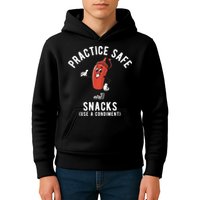 Practice Safe Snacks Use A Condiment Funny Offensive Kids Hoodie