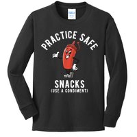 Practice Safe Snacks Use A Condiment Funny Offensive Kids Long Sleeve Shirt