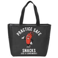 Practice Safe Snacks Use A Condiment Funny Offensive Zip Tote Bag