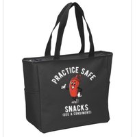 Practice Safe Snacks Use A Condiment Funny Offensive Zip Tote Bag