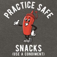 Practice Safe Snacks Use A Condiment Funny Offensive Cotton Canvas Backpack