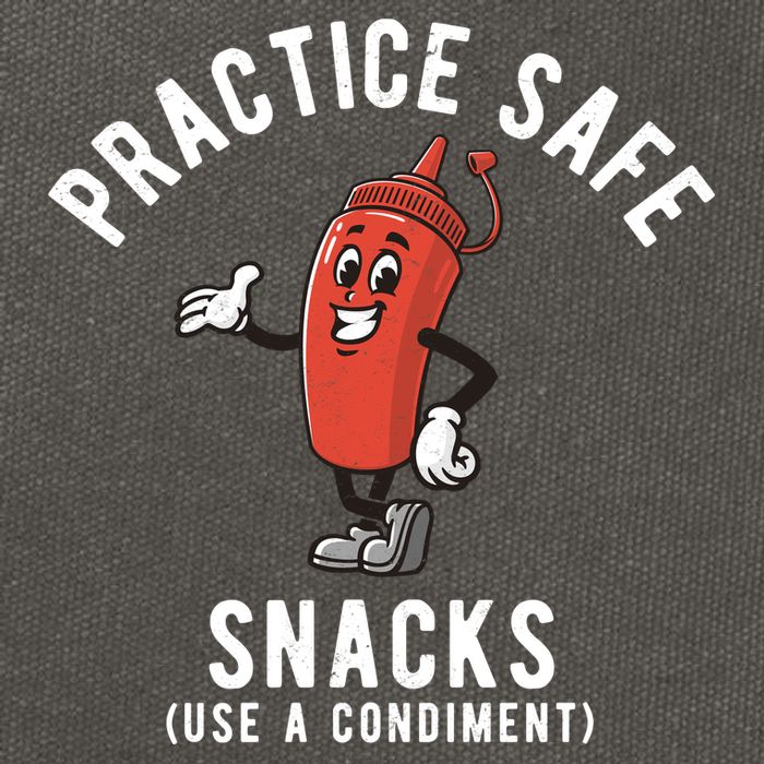 Practice Safe Snacks Use A Condiment Funny Offensive Cotton Canvas Backpack