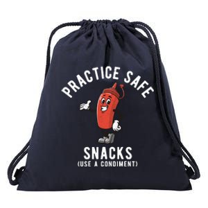 Practice Safe Snacks Use A Condiment Funny Offensive Drawstring Bag