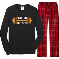 Practice Safe Sets Funny Weightlifting Long Sleeve Pajama Set