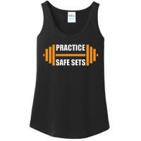 Practice Safe Sets Funny Weightlifting Ladies Essential Tank