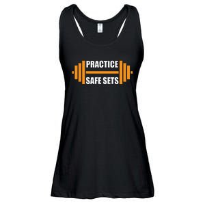 Practice Safe Sets Funny Weightlifting Ladies Essential Flowy Tank