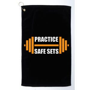 Practice Safe Sets Funny Weightlifting Platinum Collection Golf Towel