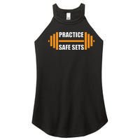 Practice Safe Sets Funny Weightlifting Women's Perfect Tri Rocker Tank