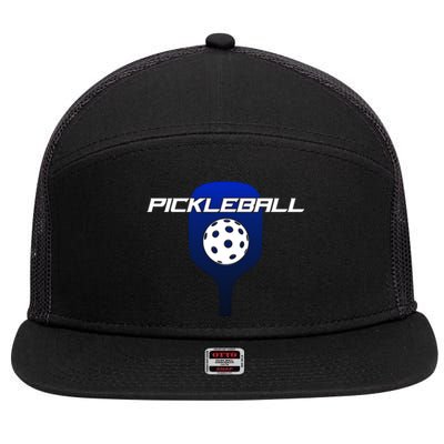 Pickleball Stylish Simple Pickleball Cute Gift 7 Panel Mesh Trucker Snapback Hat