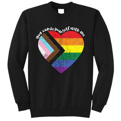 Pride Safe Space Heart LGBTQ+ You Can Be Yourself With Me Sweatshirt