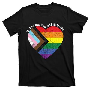 Pride Safe Space Heart LGBTQ+ You Can Be Yourself With Me T-Shirt