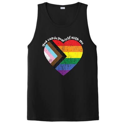 Pride Safe Space Heart LGBTQ+ You Can Be Yourself With Me PosiCharge Competitor Tank