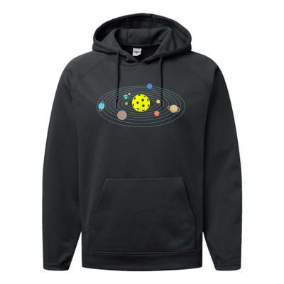 Pickleball Solar System Performance Fleece Hoodie