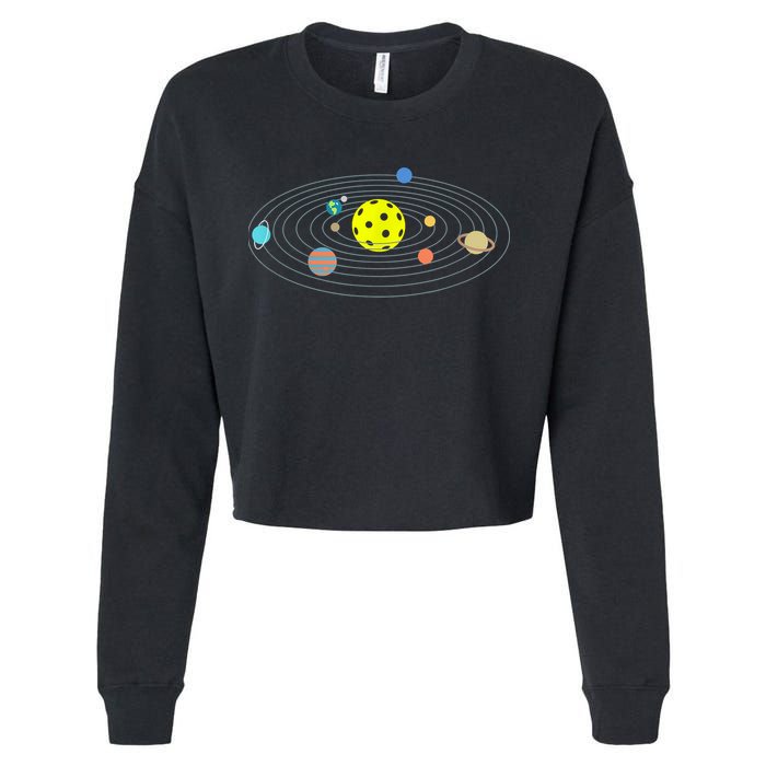 Pickleball Solar System Cropped Pullover Crew
