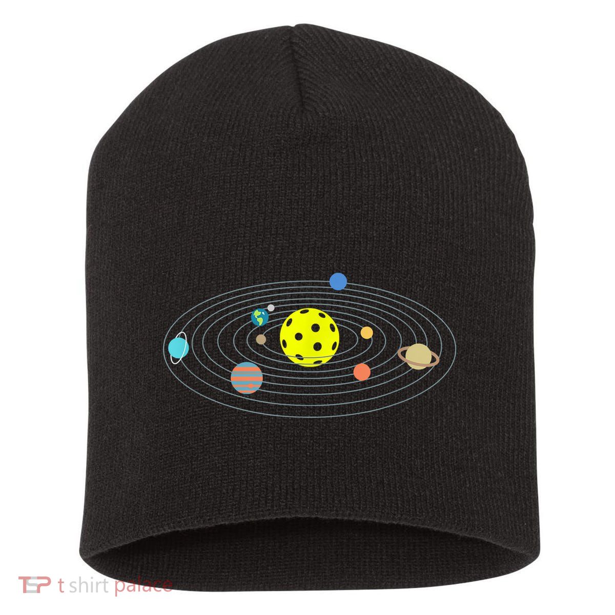Pickleball Solar System Short Acrylic Beanie
