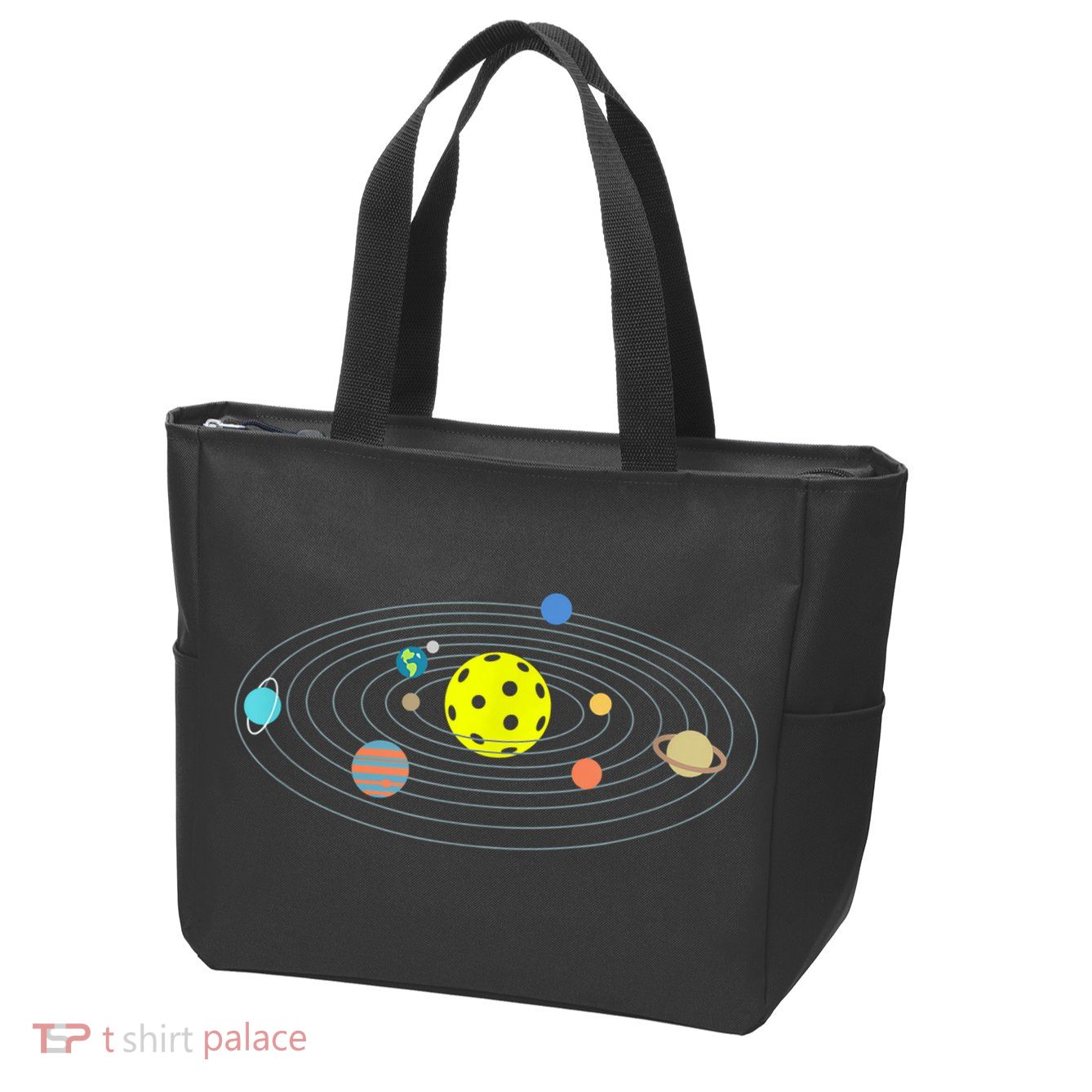 Pickleball Solar System Zip Tote Bag