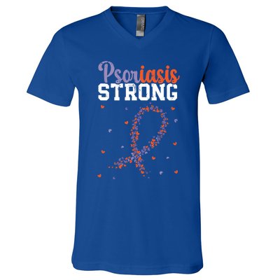 Psoriasis Strong Skin Disease Psoriasis Awareness Gift V-Neck T-Shirt