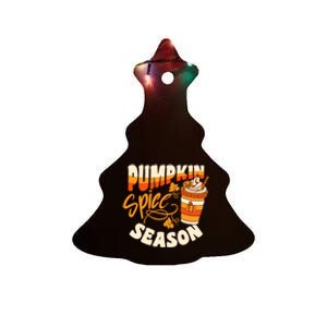 Pumpkin Spice Season Latte Coffee Fall Autumn Funny Ceramic Tree Ornament