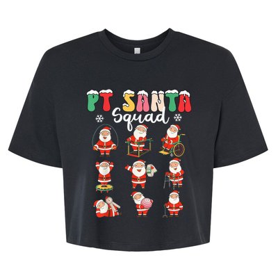 PT Santa Squad Physical Therapy Christmas Physical Therapist Bella+Canvas Jersey Crop Tee