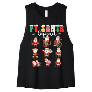 PT Santa Squad Physical Therapy Christmas Physical Therapist Women's Racerback Cropped Tank