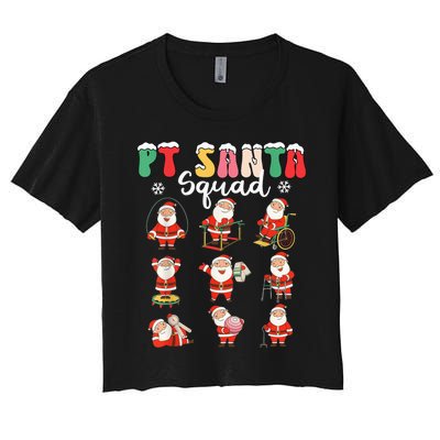 PT Santa Squad Physical Therapy Christmas Physical Therapist Women's Crop Top Tee