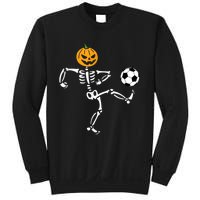 Pumpkin Skeleton Soccer Player Halloween Soccer Sweatshirt