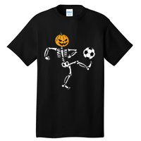 Pumpkin Skeleton Soccer Player Halloween Soccer Tall T-Shirt