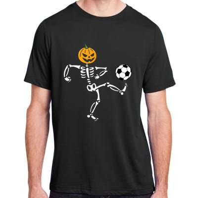 Pumpkin Skeleton Soccer Player Halloween Soccer Adult ChromaSoft Performance T-Shirt