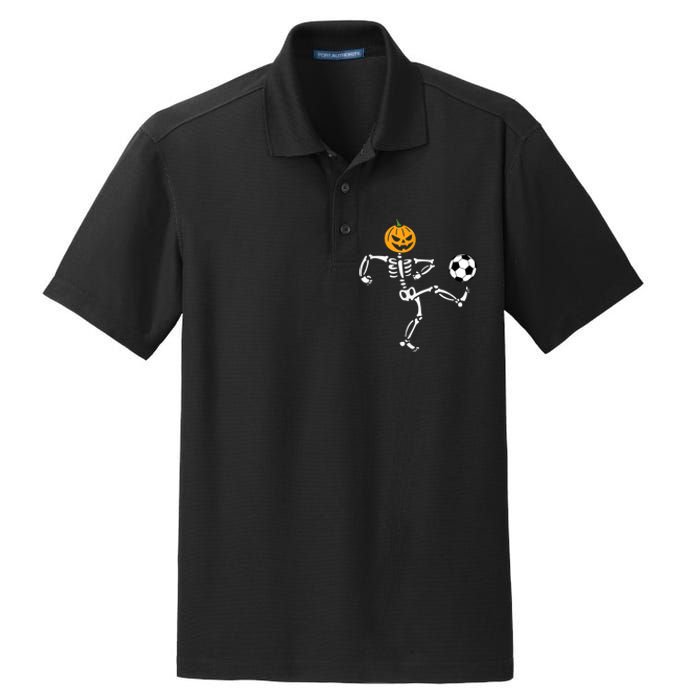 Pumpkin Skeleton Soccer Player Halloween Soccer Dry Zone Grid Polo