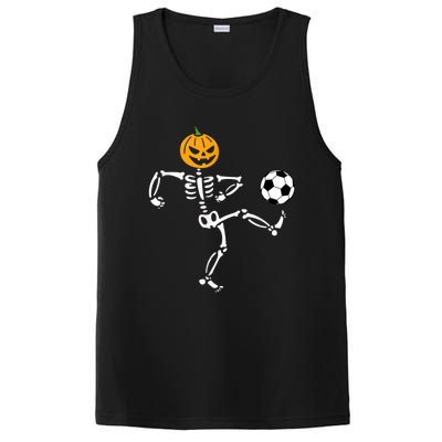 Pumpkin Skeleton Soccer Player Halloween Soccer PosiCharge Competitor Tank