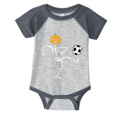 Pumpkin Skeleton Soccer Player Halloween Soccer Infant Baby Jersey Bodysuit