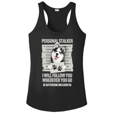 Personal Stalker Siberian Husky Long Sleeve Ladies PosiCharge Competitor Racerback Tank