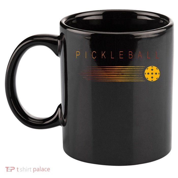 Pickleball Stylish Simple 11oz C Handle Ceramic Mug
