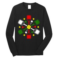 Pickleball Set Snowflake Merry Christmas Xmas Long Sleeve Shirt