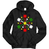 Pickleball Set Snowflake Merry Christmas Xmas Tie Dye Hoodie