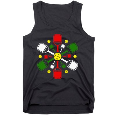 Pickleball Set Snowflake Merry Christmas Xmas Tank Top