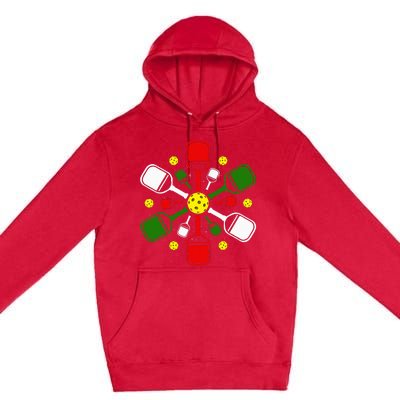 Pickleball Set Snowflake Merry Christmas Xmas Premium Pullover Hoodie