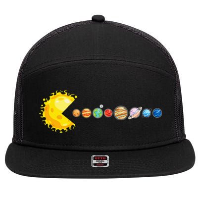 Planetary System Star Eating Planets Sun Funny Astronomy 7 Panel Mesh Trucker Snapback Hat