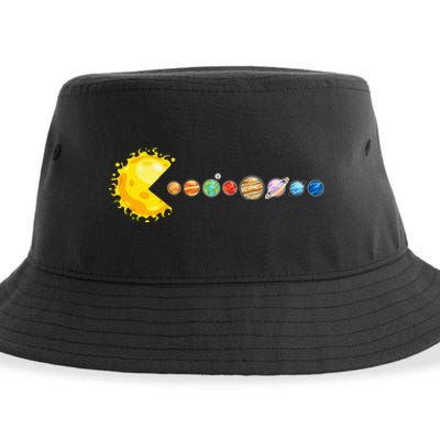 Planetary System Star Eating Planets Sun Funny Astronomy Sustainable Bucket Hat