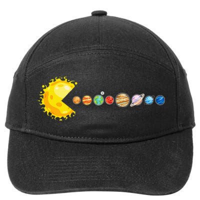 Planetary System Star Eating Planets Sun Funny Astronomy 7-Panel Snapback Hat