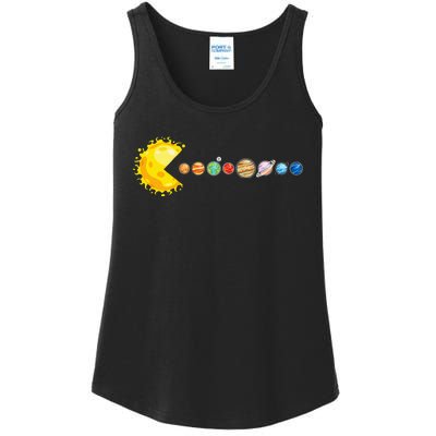 Planetary System Star Eating Planets Sun Funny Astronomy Ladies Essential Tank