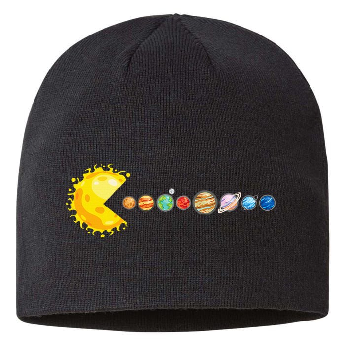 Planetary System Star Eating Planets Sun Funny Astronomy Sustainable Beanie