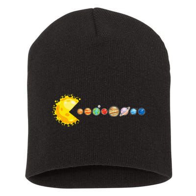 Planetary System Star Eating Planets Sun Funny Astronomy Short Acrylic Beanie