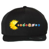 Planetary System Star Eating Planets Sun Funny Astronomy Wool Snapback Cap