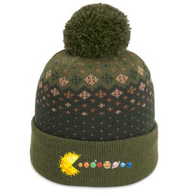 Planetary System Star Eating Planets Sun Funny Astronomy The Baniff Cuffed Pom Beanie