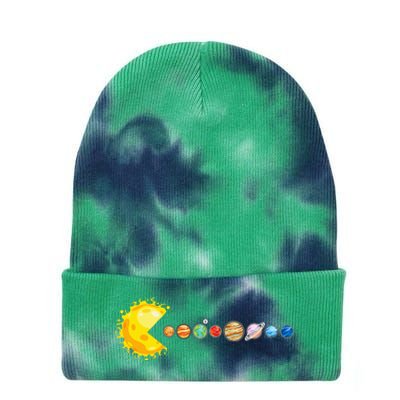 Planetary System Star Eating Planets Sun Funny Astronomy Tie Dye 12in Knit Beanie