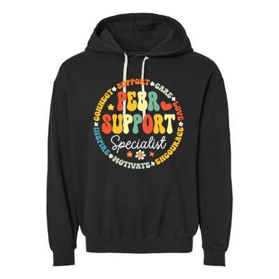 Peer Support Specialist Life Appreciation Week School Garment-Dyed Fleece Hoodie