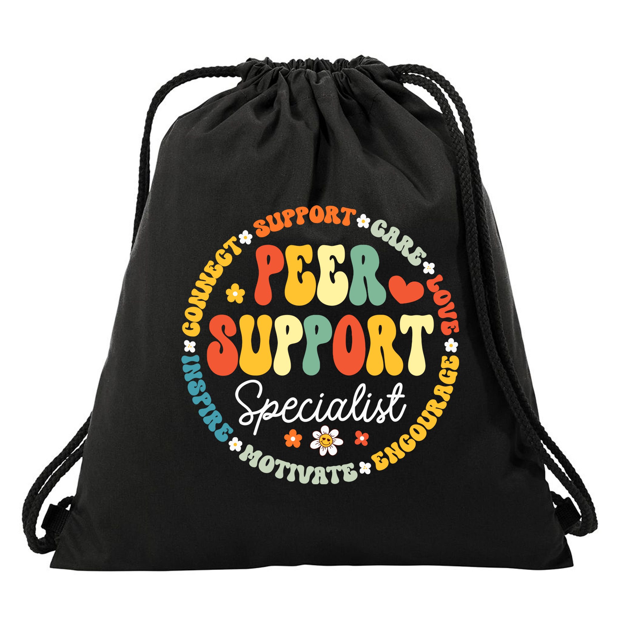 Peer Support Specialist Life Appreciation Week School Drawstring Bag