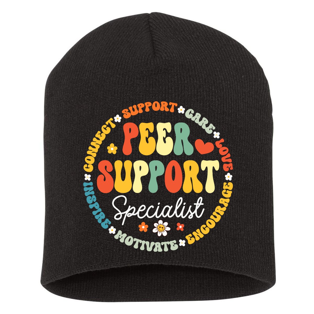 Peer Support Specialist Life Appreciation Week School Short Acrylic Beanie