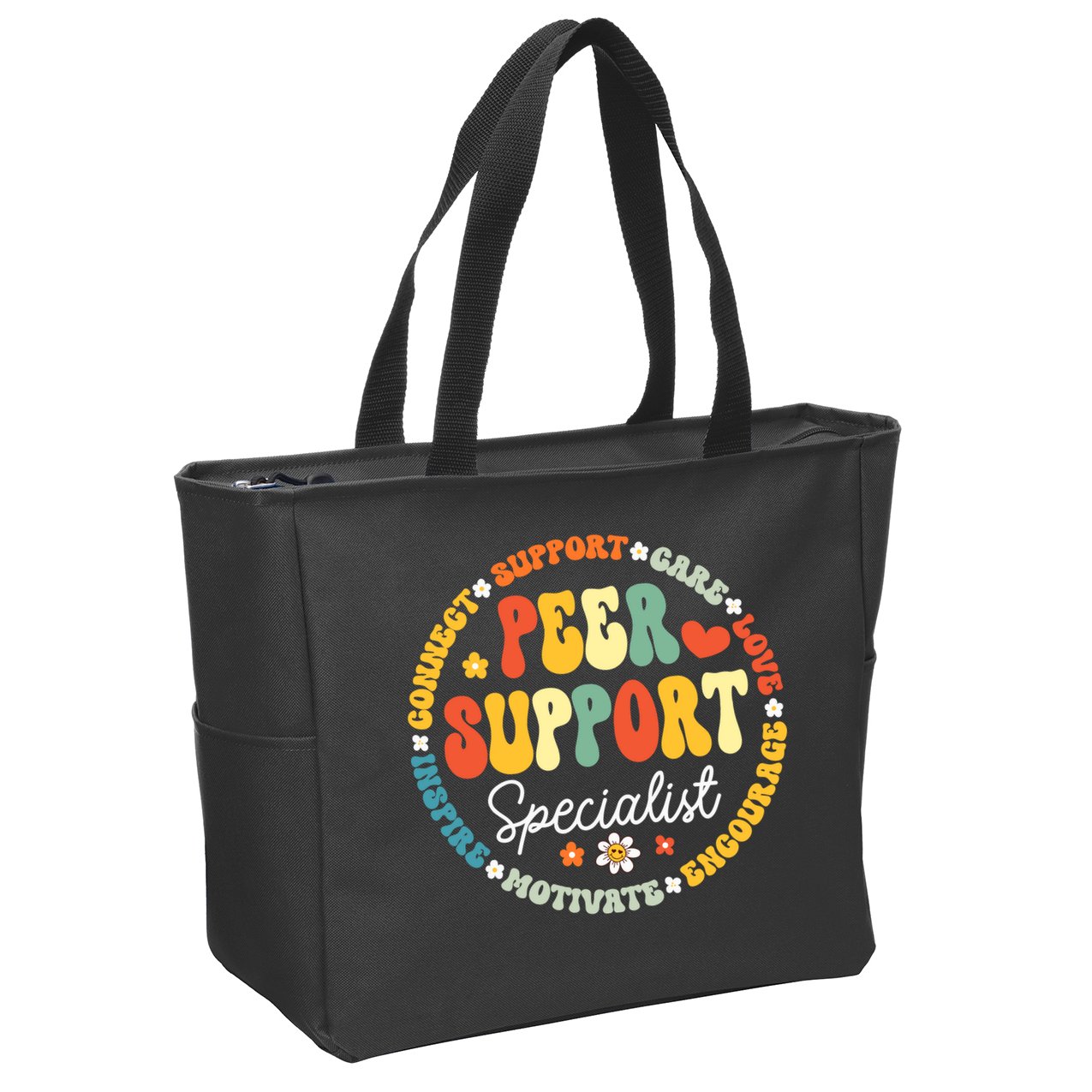 Peer Support Specialist Life Appreciation Week School Zip Tote Bag